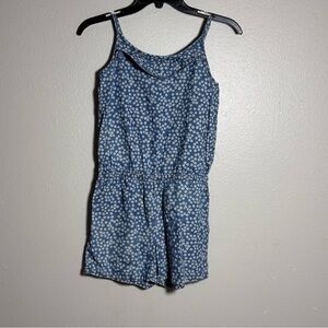 Children’s Place Girls Kids Blue Floral Spring Romper size L(10/12).